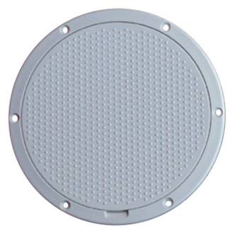 Beckson® - 10" O.D. x 7-5/8" I.D. White/Diamond ABS Pry-Out Deck Plate