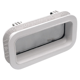 Beckson® - 10-1/2" L x 4-1/2" W x 1 T White/Clear Rectanglular Self Drain Opening Port