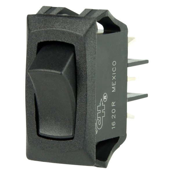 BEP® - Mini™ 12 V DC 10 A On/On 1-Pole 2-Circuit Double Throw SPDT Curved Rocker Switch