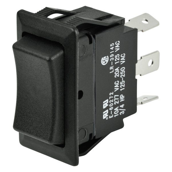 BEP® - 12 V DC 25 A (On)/Off/(On) 1-Pole 2-Circuit Double Throw SPDT Rocker Switch