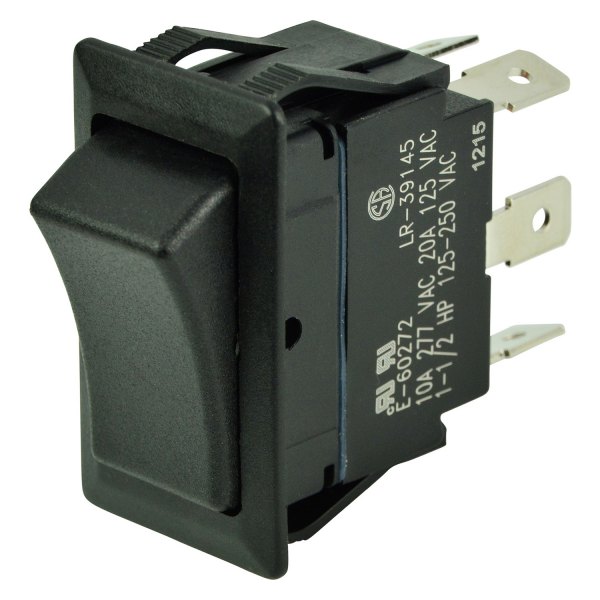 BEP® - 12 V DC 25 A On/Off/On Gray 2-Pole 2-Circuit Double Throw DPDT Rocker Switch
