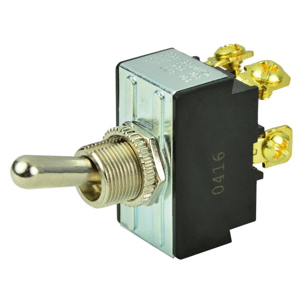 BEP® - 12 V DC 25 A Off/On Chrome Plated 2-Pole 2-Circuit Single Throw DPST Toggle Switch