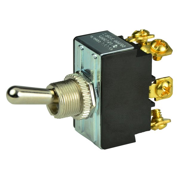 BEP® - 12 - 24 V DC 15/25 A On/Off/On Chrome Plated 2-Pole 2-Circuit Double Throw DPDT Toggle Switch