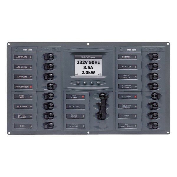 BEP® - 16-Gang 2 Inputs 110 V AC 80 A Circuit Breaker Panel with Digital Monitoring