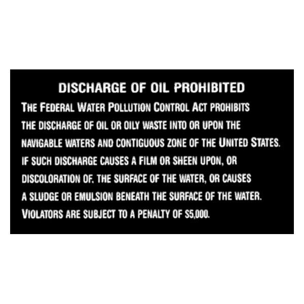 Bernard Engraving® - "Oil Discharge" Plaque