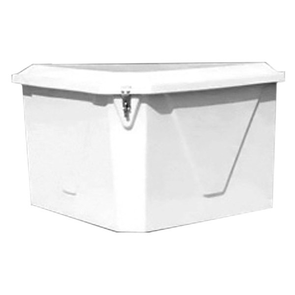 Better Way® - 54.5" L x 34.25" W x 29.5" H White Fiberglass Triangle Dock Box