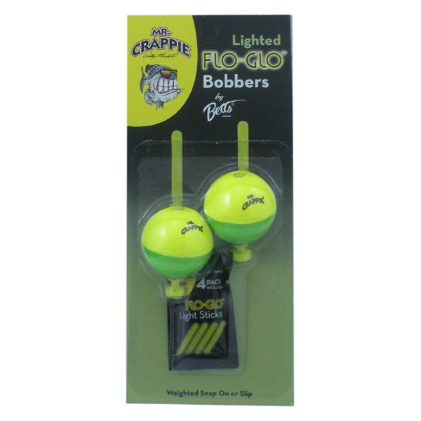 Betts® M125W-2YG-GL - Mr. Crappie™ Lighted Flo-Glo™ 1.25 Round Floats, 2  Pieces