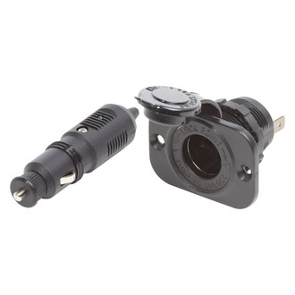 Blue Sea Systems® - 12 V DC Black Plug with Dash Socket