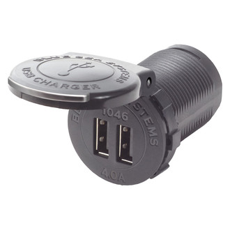 Blue Sea Systems® - 4 A 48 V DC Black Socket Mount Charger