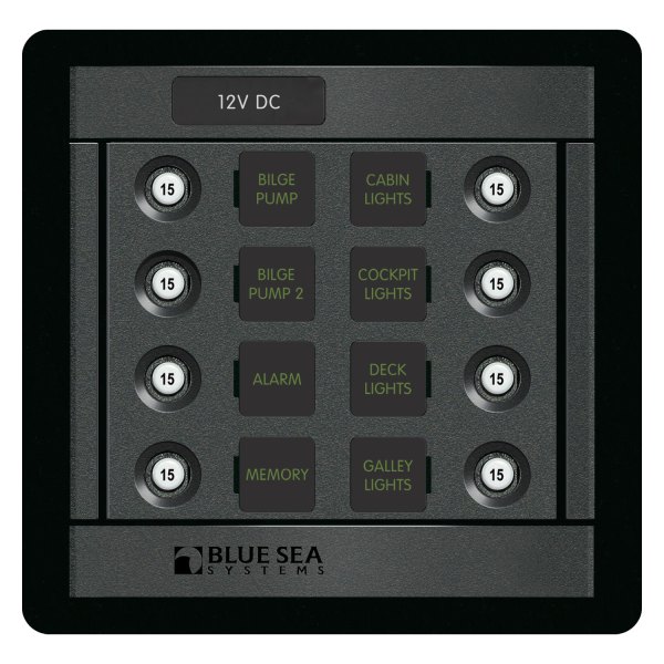 Blue Sea Systems® - DC 8 Position CLB Square Panel