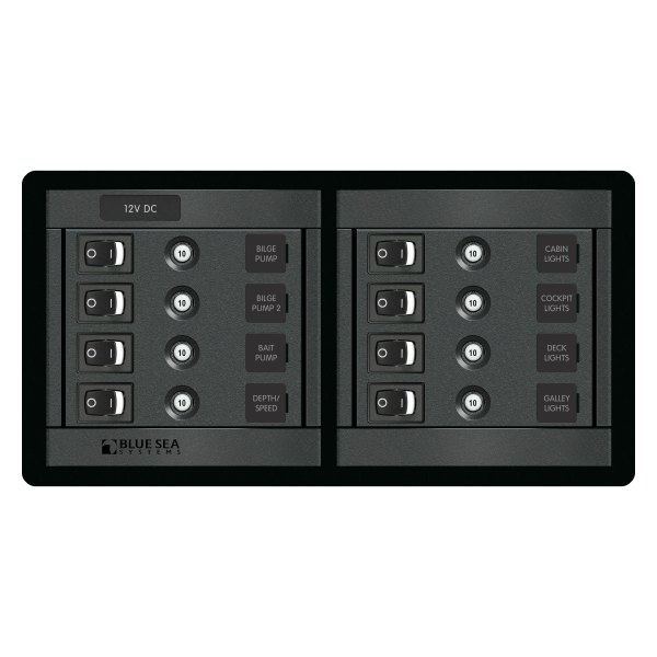 Blue Sea Systems® - 8-Position Switch CLB Horizontal Panel