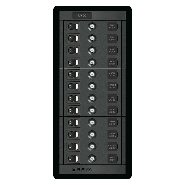 Blue Sea Systems® - 12-Position Switch CLB Vertical Panel