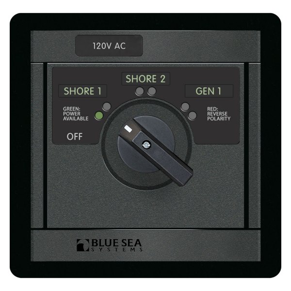 Blue Sea Systems® - 120V AC Rotary 30A OFF & 3 Sources Panel