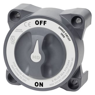 Blue Sea Systems® - HD-Series 32 V DC 600 A 2-Position On/Off Gray 1-Circuit Heavy-Duty Battery Switch