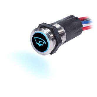 Blue Sea Systems® - 12 V DC 15 A Off/On Red Backlit Push Button Switch