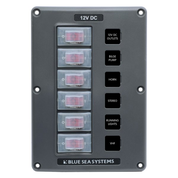 Blue Sea Systems® - Water-Resistant Circuit Breaker Switch Panel