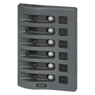 Blue Sea Systems® - WeatherDeck™ 12V DC Waterproof Circuit Breaker Panel