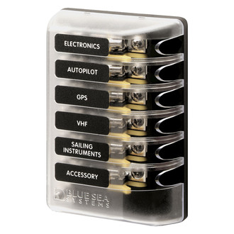 Blue Sea Systems® - ST Glass 6 Circuit Fuse Block