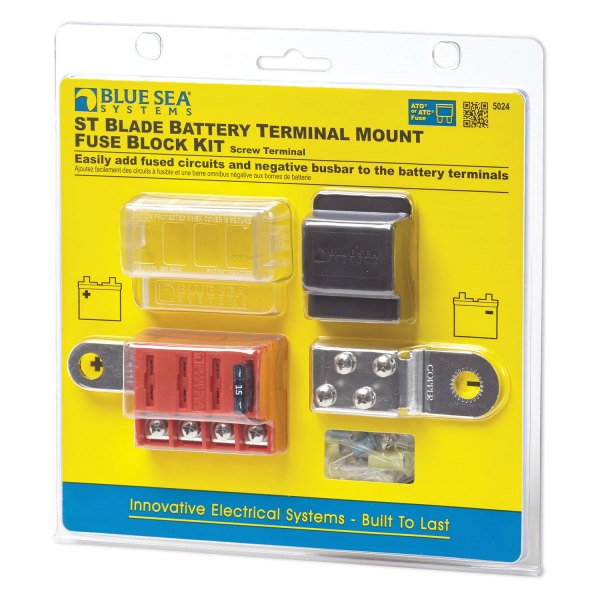 Blue Sea Systems® - ST Blade Battery Terminal Mount Fuse Block Kit