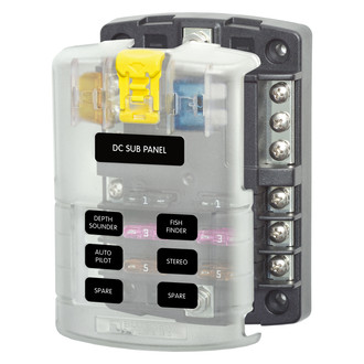 Blue Sea Systems® - ST Blade Fuse Block with Negative Bus & Cover