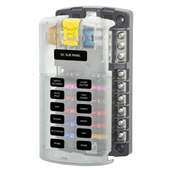 Blue Sea Systems® - ST Blade Fuse Block with Negative Bus & Cover