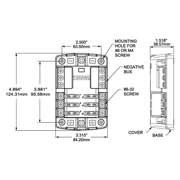 Blue Sea Systems® 5030 - ST Blade Fuse Block with Negative Bus