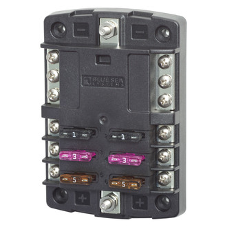 Blue Sea Systems® - ST Blade Fuse Block with Negative Bus