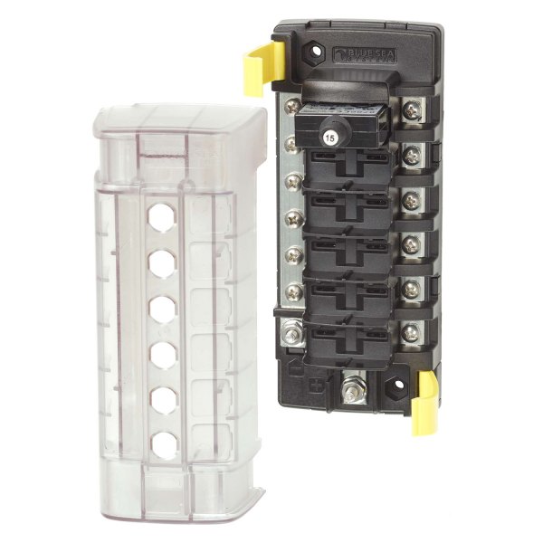 Blue Sea Systems® - ST CLB Circuit Breaker Block with 6 Position with Negative Bus
