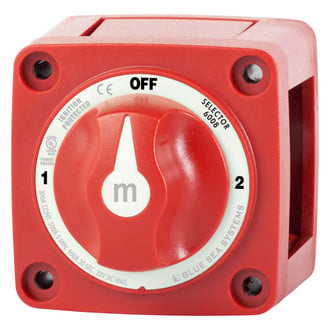 Blue Sea Systems® - M-Series™ 32 V DC 300 A 3-Position Tinned Copper Selector Battery Switch