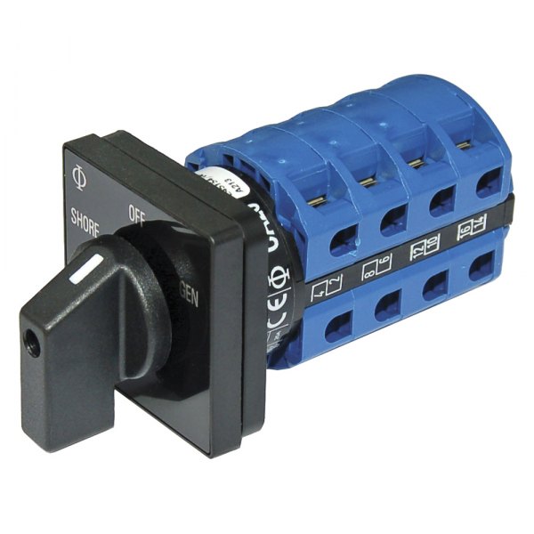 Blue Sea Systems® - 120 V AC 30 A 2-Position Off/Off 4-Pole 2-Circuit Rotary Switch