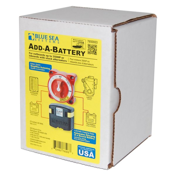 Blue Sea Systems® - 12 - 24 V DC 120 A Add-A-Battery Kit, Boxed
