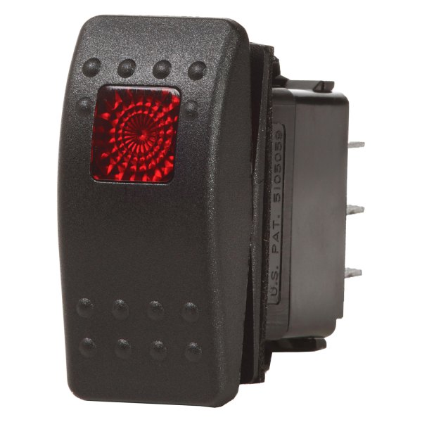 Blue Sea Systems® - Contura II™ 12 - 24 V 15/20 A Off/On Black DPST 1 LED Toggle Switch