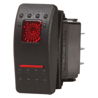 Blue Sea Systems® - Contura II™ On/Off/On Black DPDT LED Toggle Switch