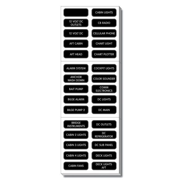 Blue Sea Systems® - Extended DC Panel Label Set