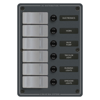 Blue Sea Systems® - 6 Position-Slate Gray Panel