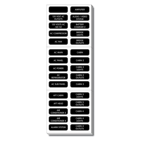 Blue Sea Systems® - AC Panel Extended 120 Label Set