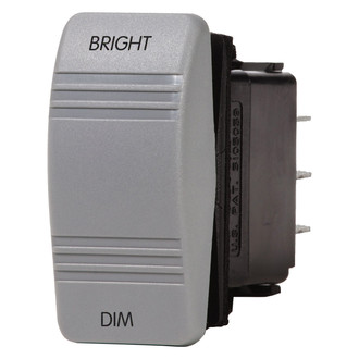 Blue Sea Systems® - Contura III™ 15/20 A (On)/Off/(On) Gray SPDT Dimmer Control Rocker Switch