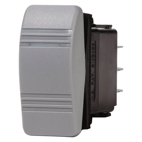 Blue Sea Systems® - Contura III™ 12 - 24 V 15/20 A Off/On Gray SPST 1 LED Rocker Switch
