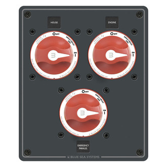 Blue Sea Systems® - Traditional Metal Dual Bank Battery Management Panel