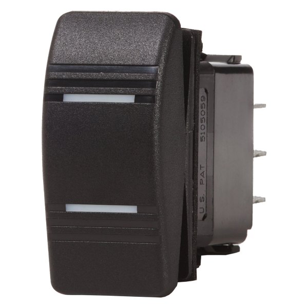 Blue Sea Systems® - Contura III™ On/Off/On Black SPDT LED Rocker Switch
