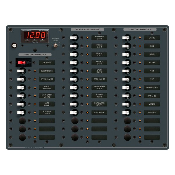 Blue Sea Systems® - DC Main Panel with 35 Positions