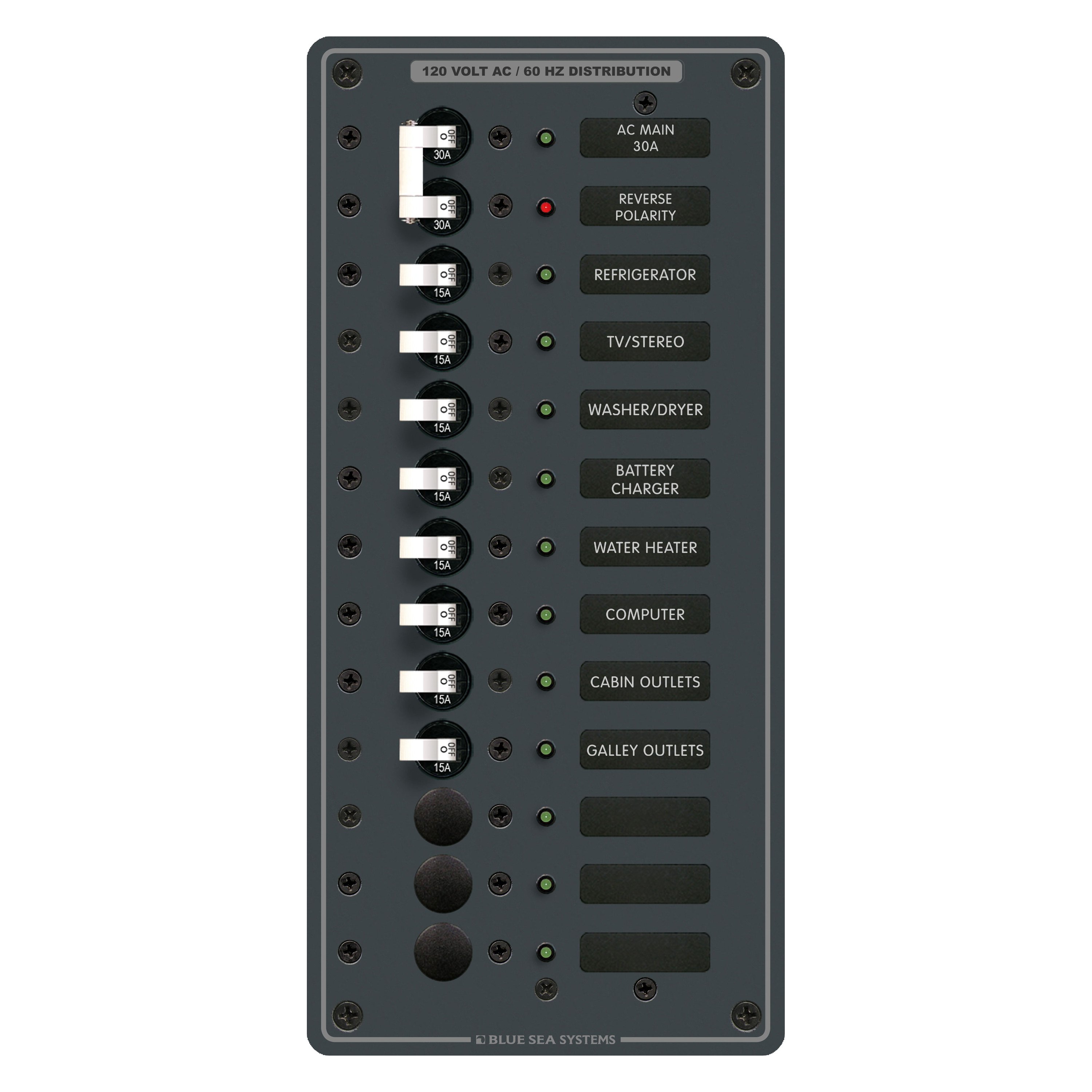 Blue Sea Systems® 8485 AC Main Circuit Breaker Panel