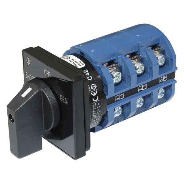 Blue Sea Systems® - 120 - 240 V AC 65 A 2-Position Off/Off 3-Pole 1-Circuit Rotary Switch, 2 Pieces