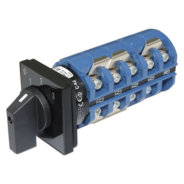Blue Sea Systems® - 240 V AC 65 A Off/Off/Off 3-Pole 1-Circuit Rotary Switch