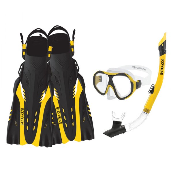 Body Glove® - Enlighten II Large/X-Large Yellow/Black Snorkeling Set