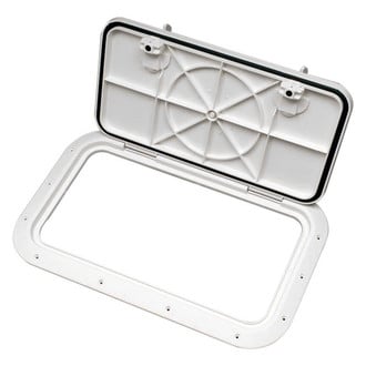 Bomar® - 8000 Series 17-5/8" L x 16-1/4" W Off-White Rectangular Low Profile Inspection Hatch