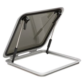 Bomar® - 1000 Series 13-3/8" L x 18-1/2" W Smoke Rectangular Low Profile Extruded Hatch with External A-Hinge