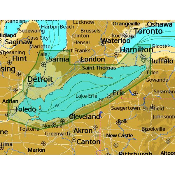C-MAP® - 4D Local Lake Erie and Lake St. Clair microSD Format Electronic Chart