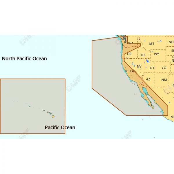 C-MAP® - Max Wide US West Coast and Hawaii C-Card Format Electronic Chart