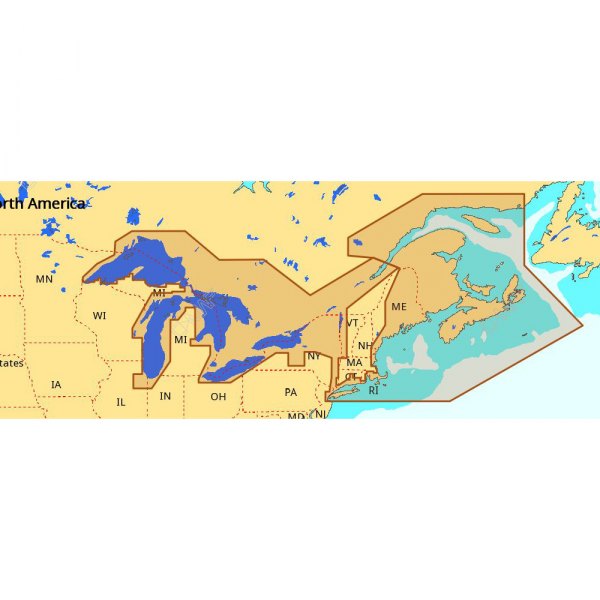 C-MAP® - Max Wide the Great Lakes, North East Coast and Approaches microSD Format Electronic Chart